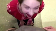 Teacher gets a cum facial at school