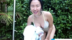 Webcam Girl Outdoors Tanning And Masturbating