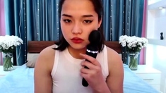 Asian Teen Toys Her Loosing Asshole with Big Dildo