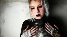 Big-Bodied Blonde Goth Babe's Solo Cam Show