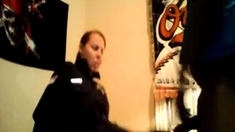 Homemade USA Female Police Officer Fucks Her Black Nerd BF