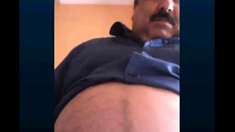 turkish grandpa shows his beautiful cock and balls