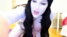 hot teen rides a dildo on webcam and having fun