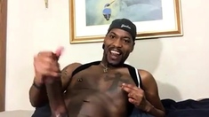 Str8 Guy Stroke His Big Black Meat